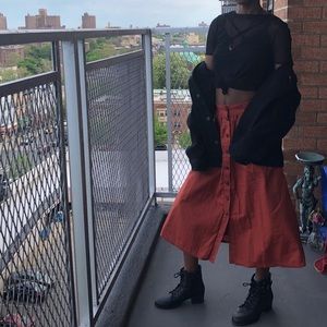 Palisade Button Front Midi Skirt